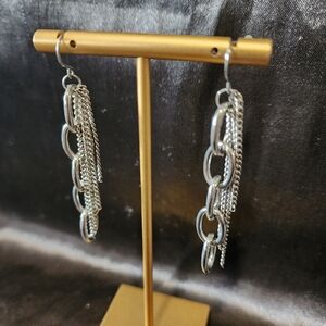 Silver Chain Dangle Earrings